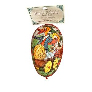 Vintage Paper Mache Easter Egg West Germany Duck Family Spring Collectible‎ NEW